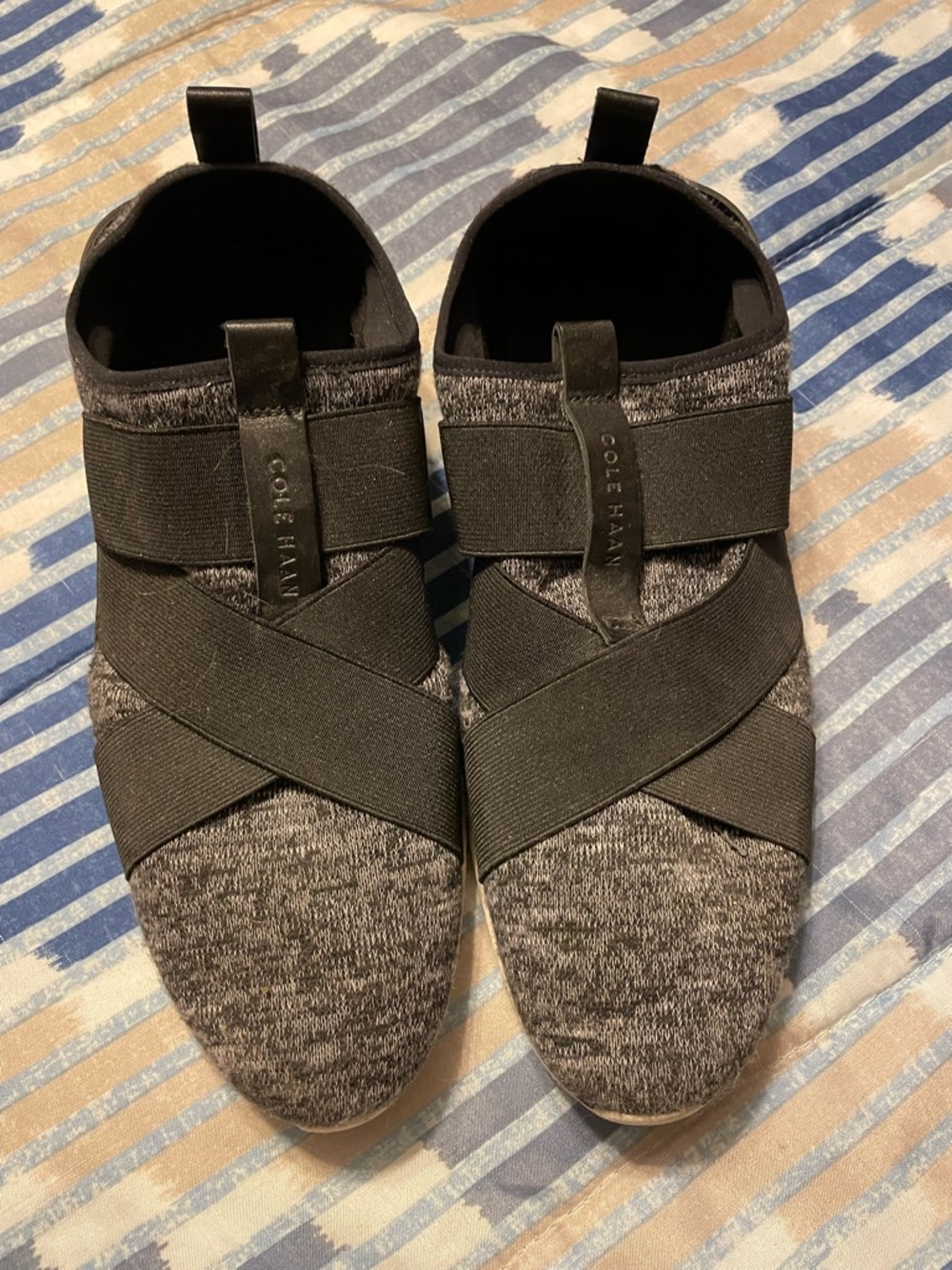 Cole Haan Black Knit Slip-On Sneakers Sz 9.5